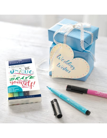 Pintsel-pliiats Faber-Castell Pitt Artist Pen pastelsed kalligraafia 6-värvi