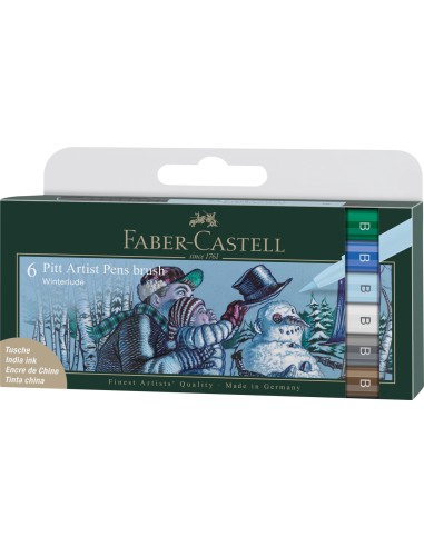 Pintsel-pliiats Faber-Castell Pitt Artist Pen talv 6-värvi