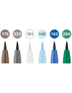 Pintsel-pliiats Faber-Castell Pitt Artist Pen talv 6-värvi 2