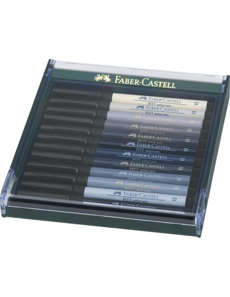 Pintsel-pliiats Faber-Castell PITT 12tk/pk hallid toonid