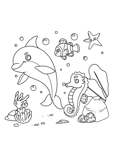 The creative colouring book College Sea Life  210x220/23 sheets, spiral on top