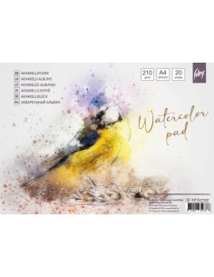 Akvarelliplokk College A4/20l, plastspiraal lühemal küljel, 210g/m2