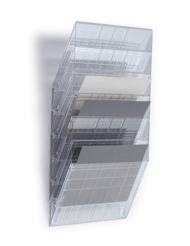 Brochure rack Durable Flexiboxx 6-comp landscape, transparent