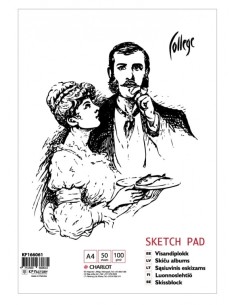 Sketchpad KPF A4/50 sheets, 100g/m2 Mamlyn, double loop spiral on the short side