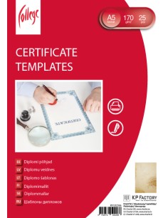 Certificate paper College Cardboard A5/25L 170g , number 9 2
