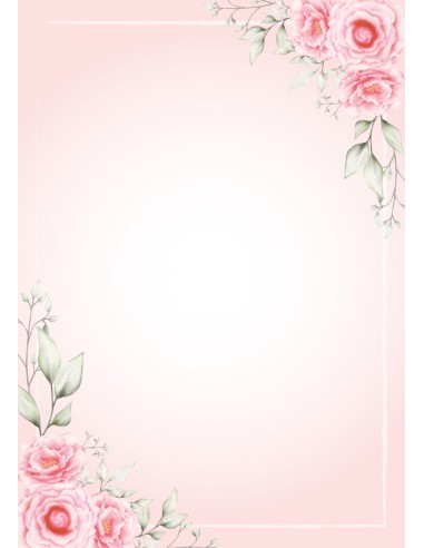 Certificate paper College Cardboard A4/25L 170g , Roses