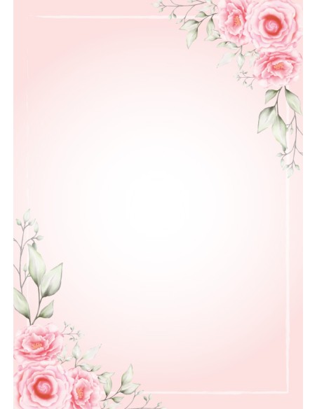 Certificate paper College Cardboard A4/25L 170g , Roses