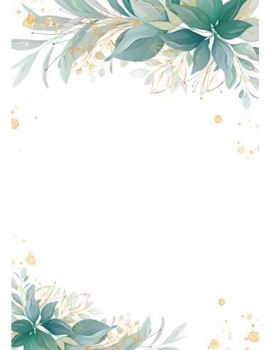Certificate paper College Cardboard A4/25L 170g , Green leaves