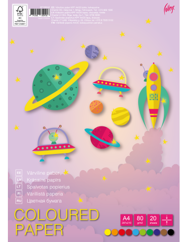 Colored paper College A4/20 sheets double sided