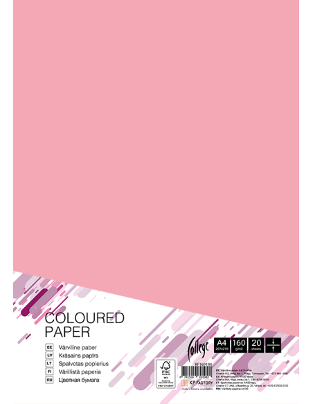 Cardboard College A4/20 sheets, PI25, 160g/m2,
