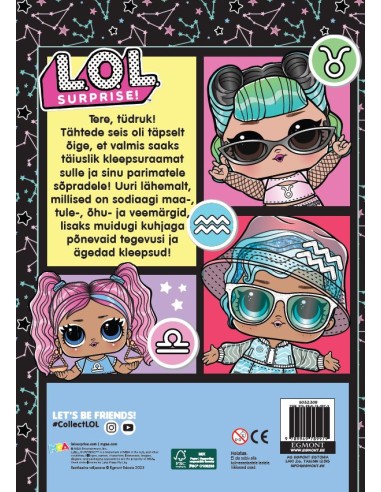L.O.L Surprise. Tähemärgid. Värvi ja nuputa!