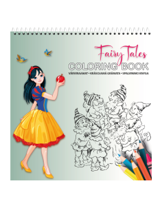 Värviraamat Fairy Tales 21x22cm 24L, spiraal ülal