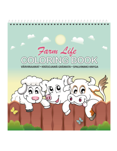 Värviraamat College Farm Life 21x22cm 23L, spiraal ülal