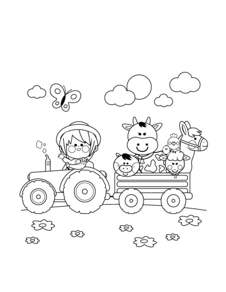 Värviraamat College Farm Life 21x22cm 23L, spiraal ülal
