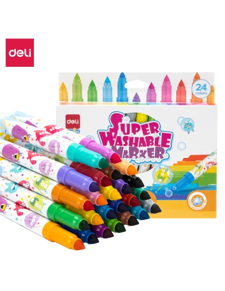 Viltpliiatsid DELI 24-värvi jumbo