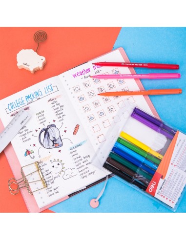 Felt Pen Deli 12 colors assorted
