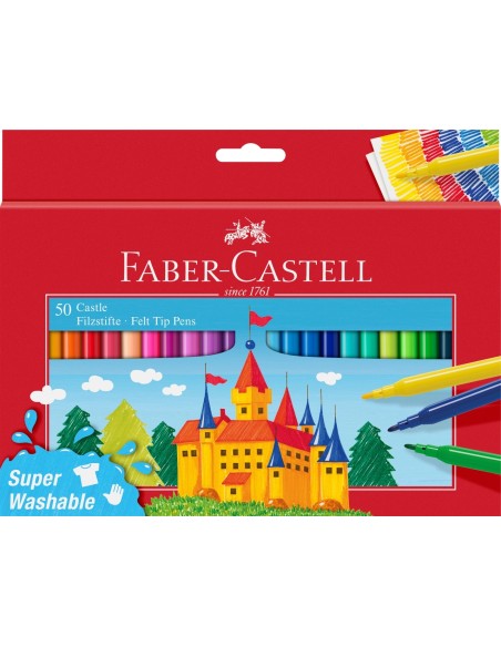 Fibre-tip pen Castle Cardboardbox 50pc.