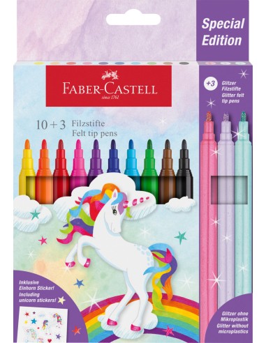 Felt-tip pen unicorn 10+3 + stickers