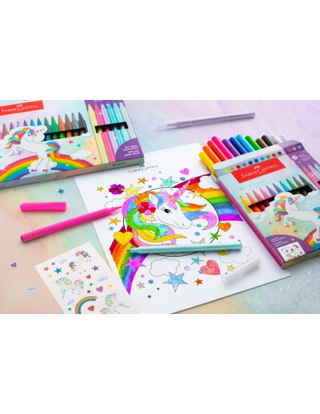 Felt-tip pen unicorn 10+3 + stickers