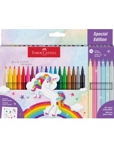Viltpliiatsid Faber-Castell 18+6-värvi unicorn