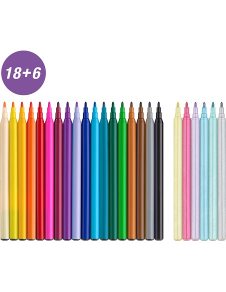 Fibre-tip pen Castle unicorn 18+6