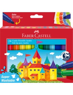Viltpliiatsid Faber-Castell Jumbo 24-värvi supermahapestavad