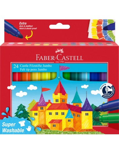 Viltpliiatsid Faber-Castell Jumbo 24-värvi supermahapestavad