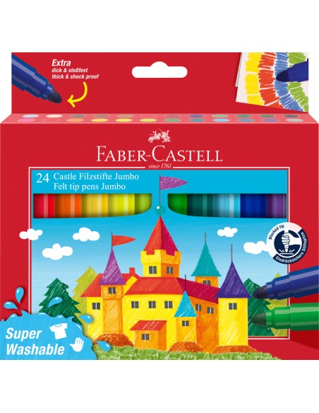 Fibre-tip pen Jumbo 24pc. Super washable