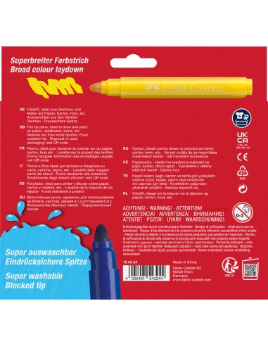 Viltpliiatsid Faber-Castell Jumbo 24-värvi supermahapestavad