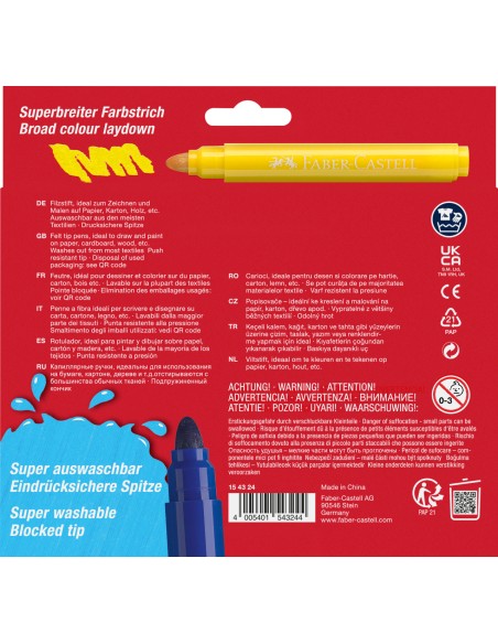 Viltpliiatsid Faber-Castell Jumbo 24-värvi supermahapestavad