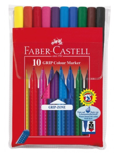 Viltpliiatsid Faber-Castell Grip kolmekandilised 10-värvi