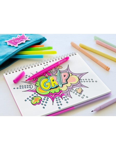 Viltpliiatsid Faber-Castell Grip kolmekandilised pastelsed 10-värvi