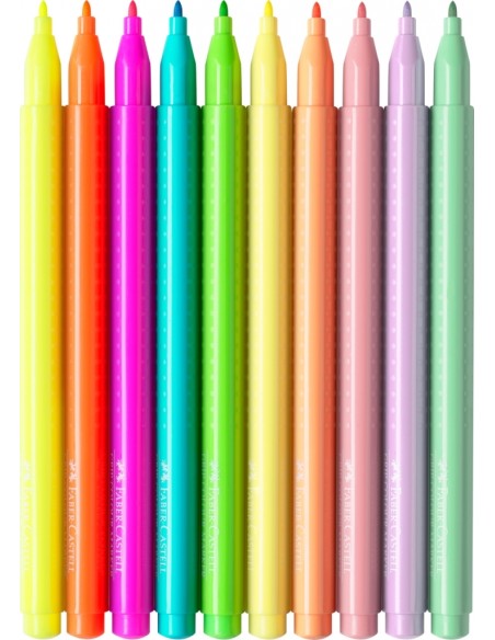 Viltpliiatsid Faber-Castell Grip kolmekandilised pastelsed 10-värvi
