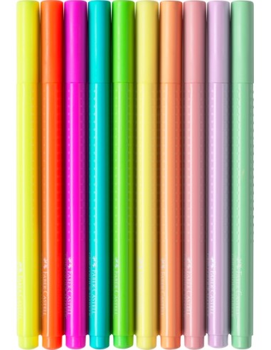 Viltpliiatsid Faber-Castell Grip kolmekandilised pastelsed 10-värvi