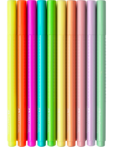 Viltpliiatsid Faber-Castell Grip kolmekandilised pastelsed 10-värvi