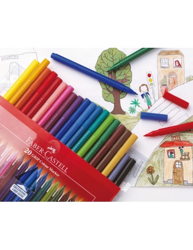 Viltpliiatsid Faber-Castell Grip kolmekandilised 20-värvi