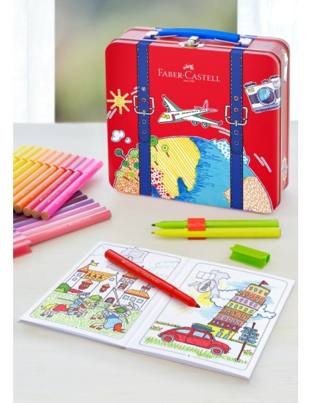 Viltpliiatsid Faber-Castell 40-värvi reisikohver +1 pass 16 pilti