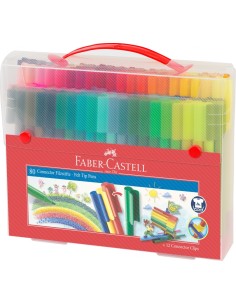 Faber-Castell Connector felt tip pen set Carrying case: 80 Connector felt tip pens, 12 Connector clips