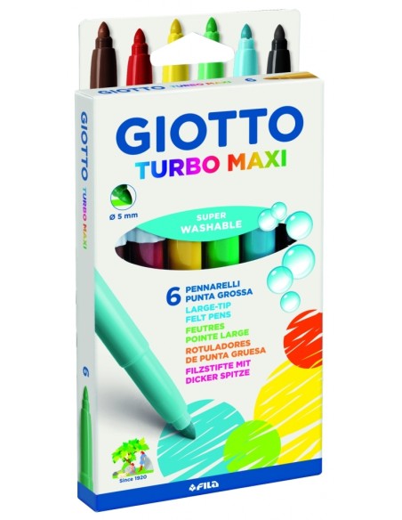 Fiber pens FILA Giotto Turbo Maxi 6-colors