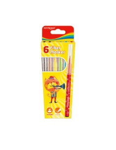 6 colors fiber marker pen/color box