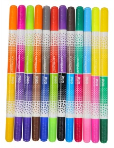 Duo tip fiber marker pen, 12pcs = 24 colors 2