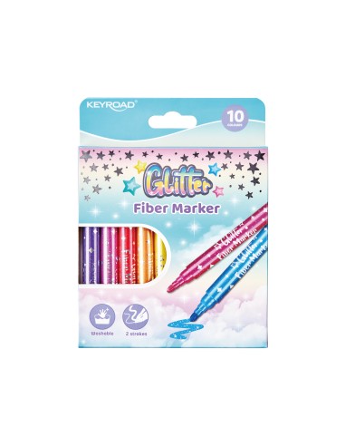 Viltpliiatsid Keyroad 10-värvi glitter