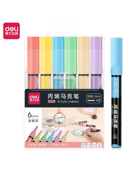 Sketch Marker DELI 6 pcs asst.