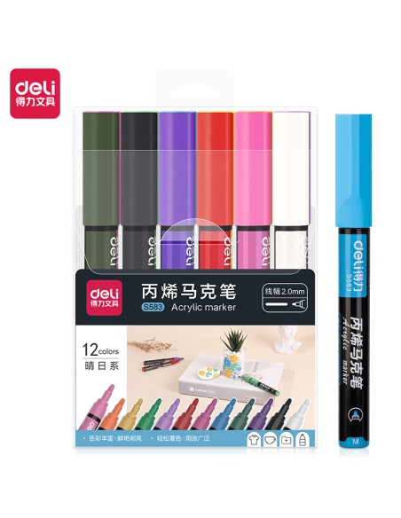 Sketch Marker DELI 12 pcs asst.