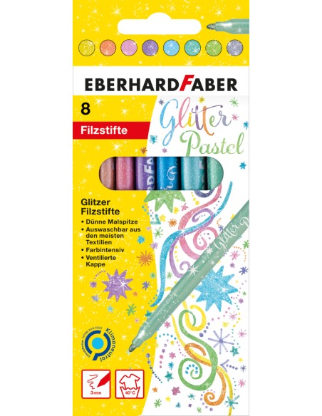 Viltpliiatsid EberhardFaber sädelevad pastelsed 8-värvi