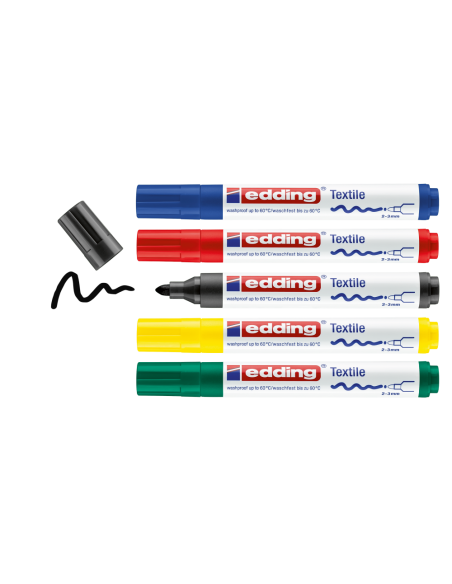 Textile markers Edding 4500, set of 5, assorted