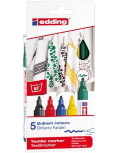 Tekstiilimarker Edding 4500 5- põhivärvi 2