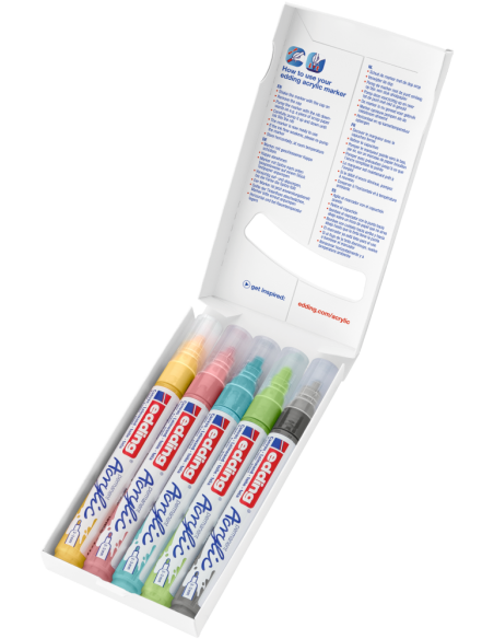 Akrüülmarker edding 5100 pastelsed 5-värvi