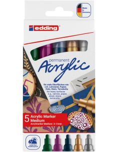 Akrüülmarker edding 5100 pidulik 5-värvi