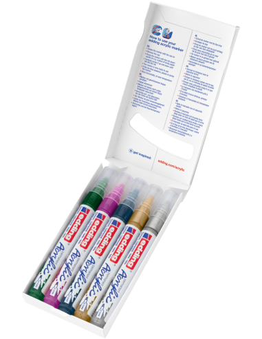 Akrüülmarker edding 5100 pidulik 5-värvi